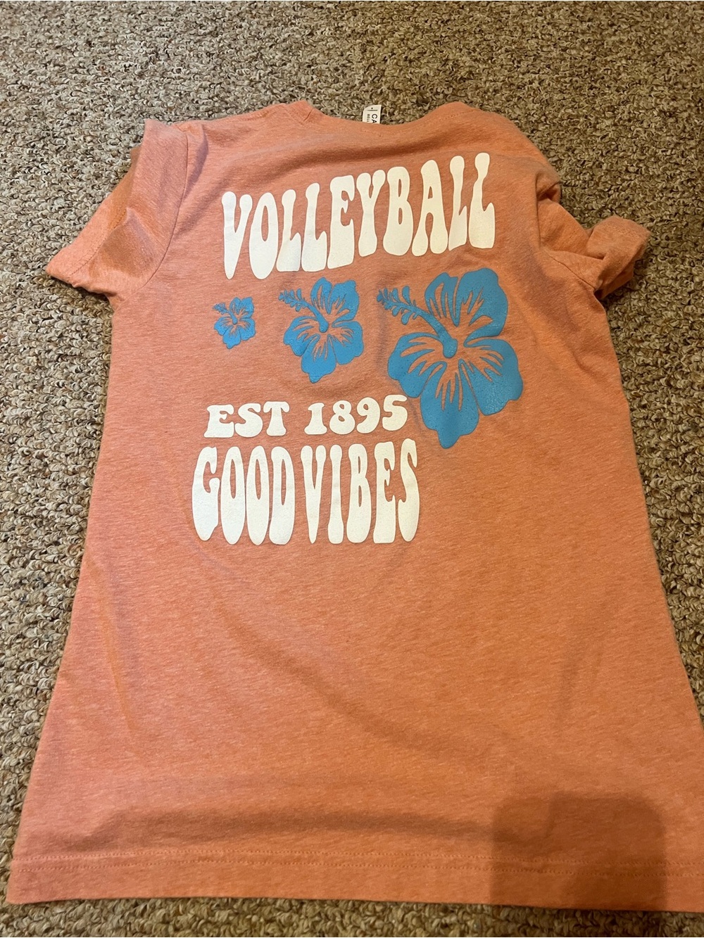 Good Vibes Volleyball Graphic Tee - Coral